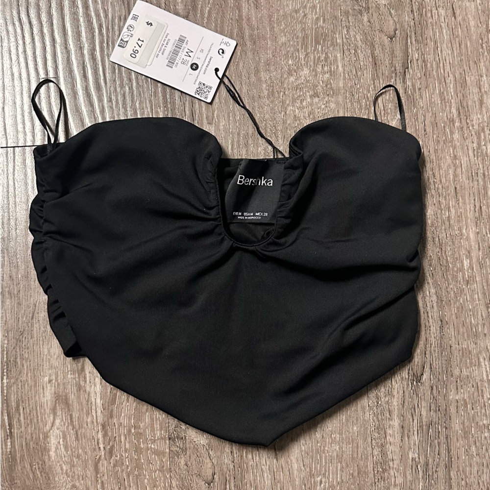 Bershka Black Crop Top
